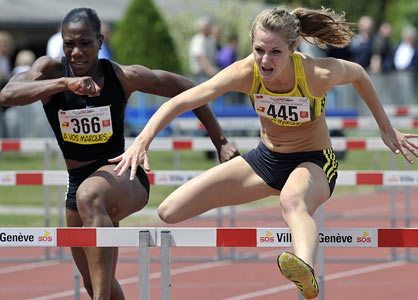 Lisa Urech a obtenu le deuxime chrono de sa carrire sur 100 m haies.   [Keystone] - 32.7 kb